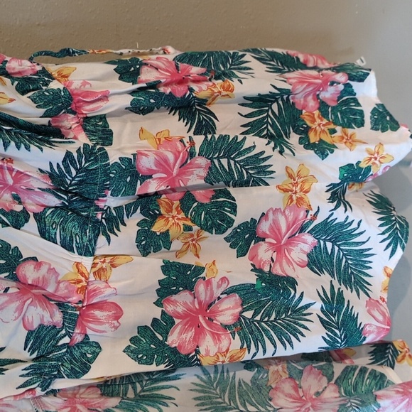 Arizona Hawaii Floral Romper Wrap Dress Size Small - Picture 3 of 7